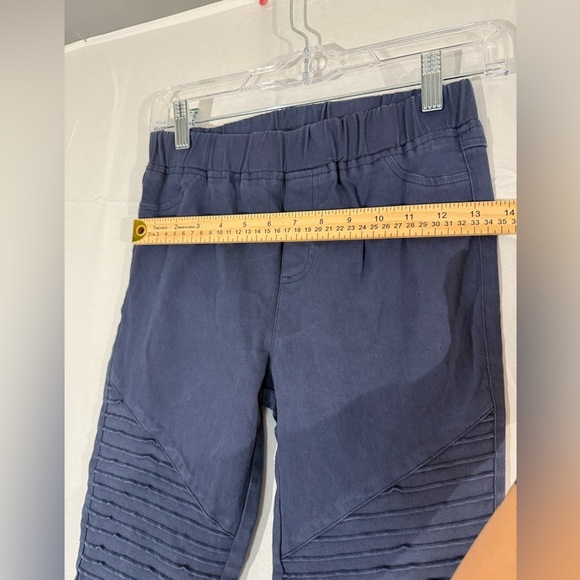 Umgee Navy Blue‎ Moto Jeggings M | Elastic Waist Stretch Pants Zip Hem Boho - Picture 7 of 10
